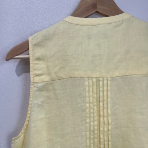 Quince 100% Linen Sleeveless Swing Dress Size M Yellow Summer Mini - Picture 10 of 10